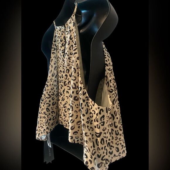 Saks | Women’s Halter Top | Crop Top animal print sleeveless flowy top NWT… - Picture 4 of 9